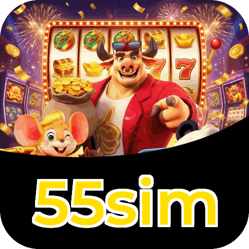 Plataforma 55sim mostrando interface moderna, jogos certificados e recursos de segurança licenciados