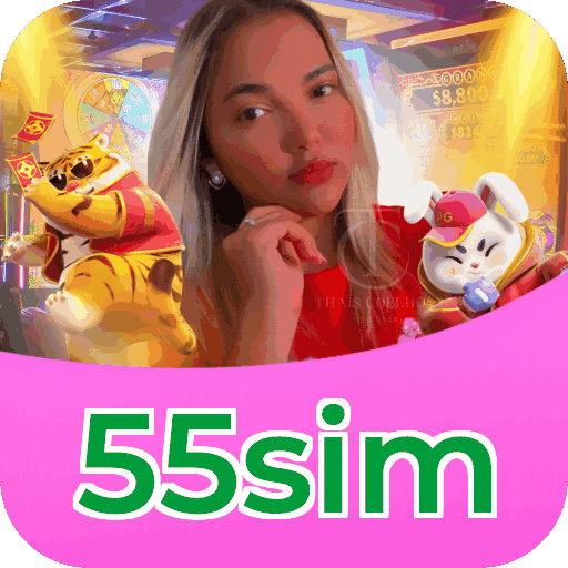 Interface do aplicativo 55sim mostrando jogos disponíveis no iOS e Android